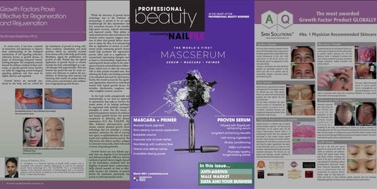グロースファクター/成長因子のAQスキンソリューションズがアンチエイジング雑誌「ProfessionalBeauty」に掲載されました。