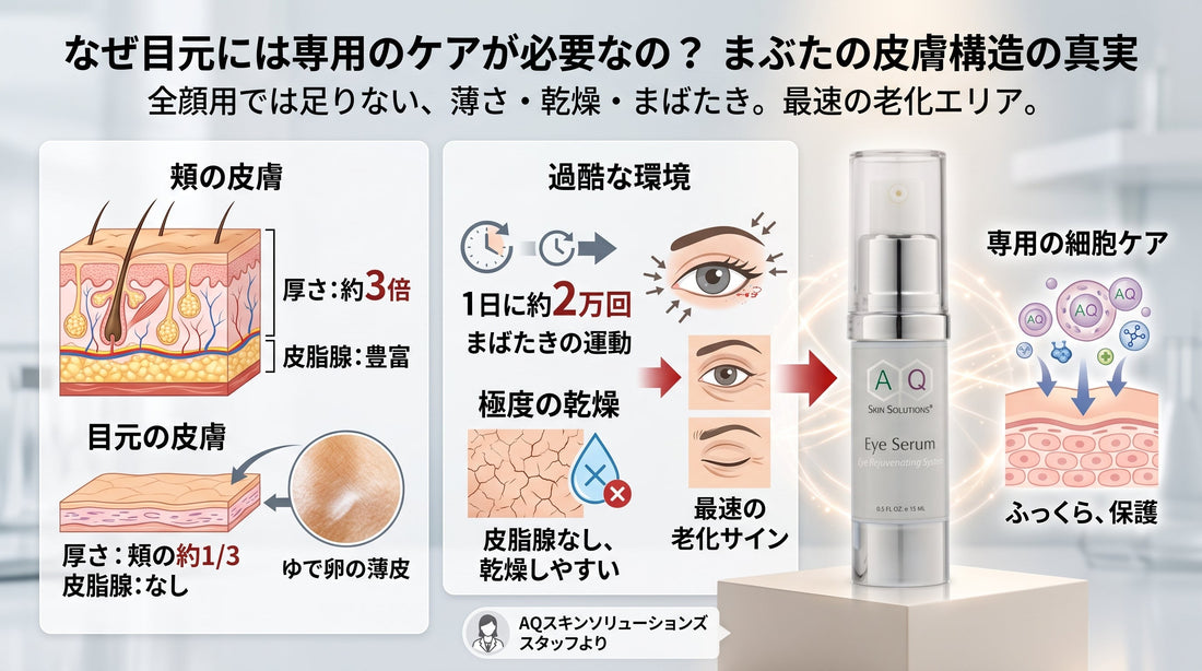 なぜ目元には専用のケアが必要なの？まぶたの皮膚構造の真実